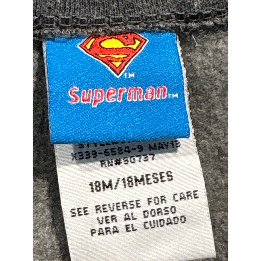 Superman Action Packed Gray Full Zip Fleece Vest Toddler 18M X339-6584-9